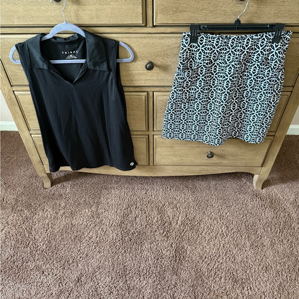 Tribal Black and White Patterned Skort Outfit